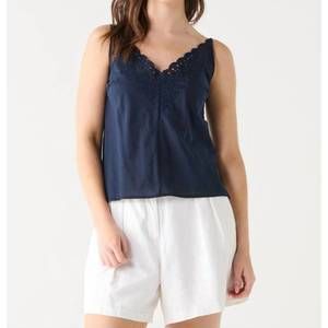 NEW DEX CLOTHING eyelet camisole top in navy